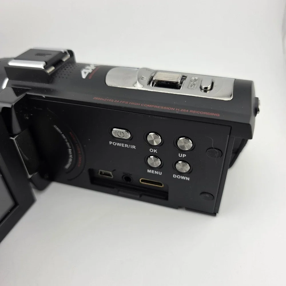 Minolta MN4K20NV 4K Camcorder Infrared Night Vision Black Blue As Is Parts Only